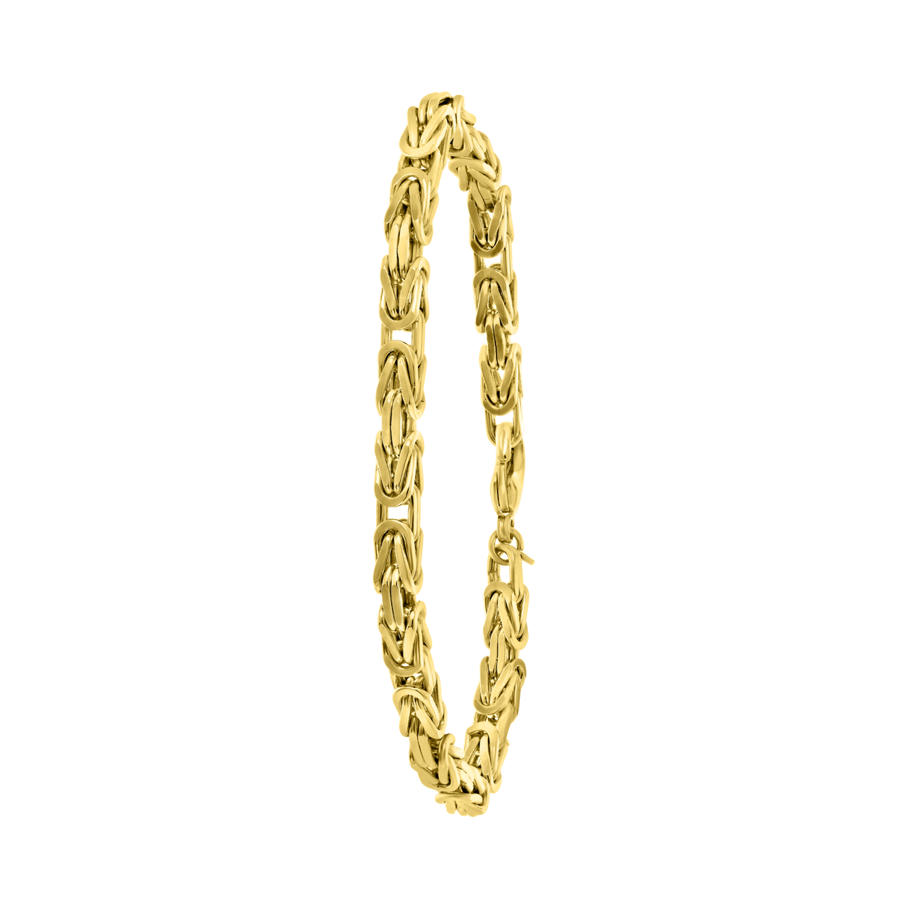 Goldplated herenarmband koningsschakel 21 cm