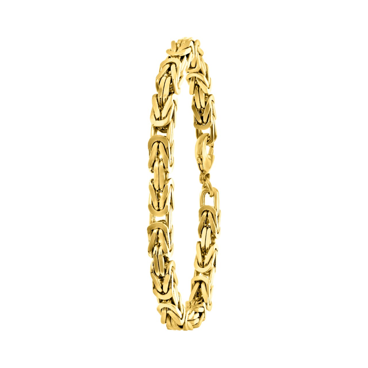 Goldplated herenarmband koningsschakel
