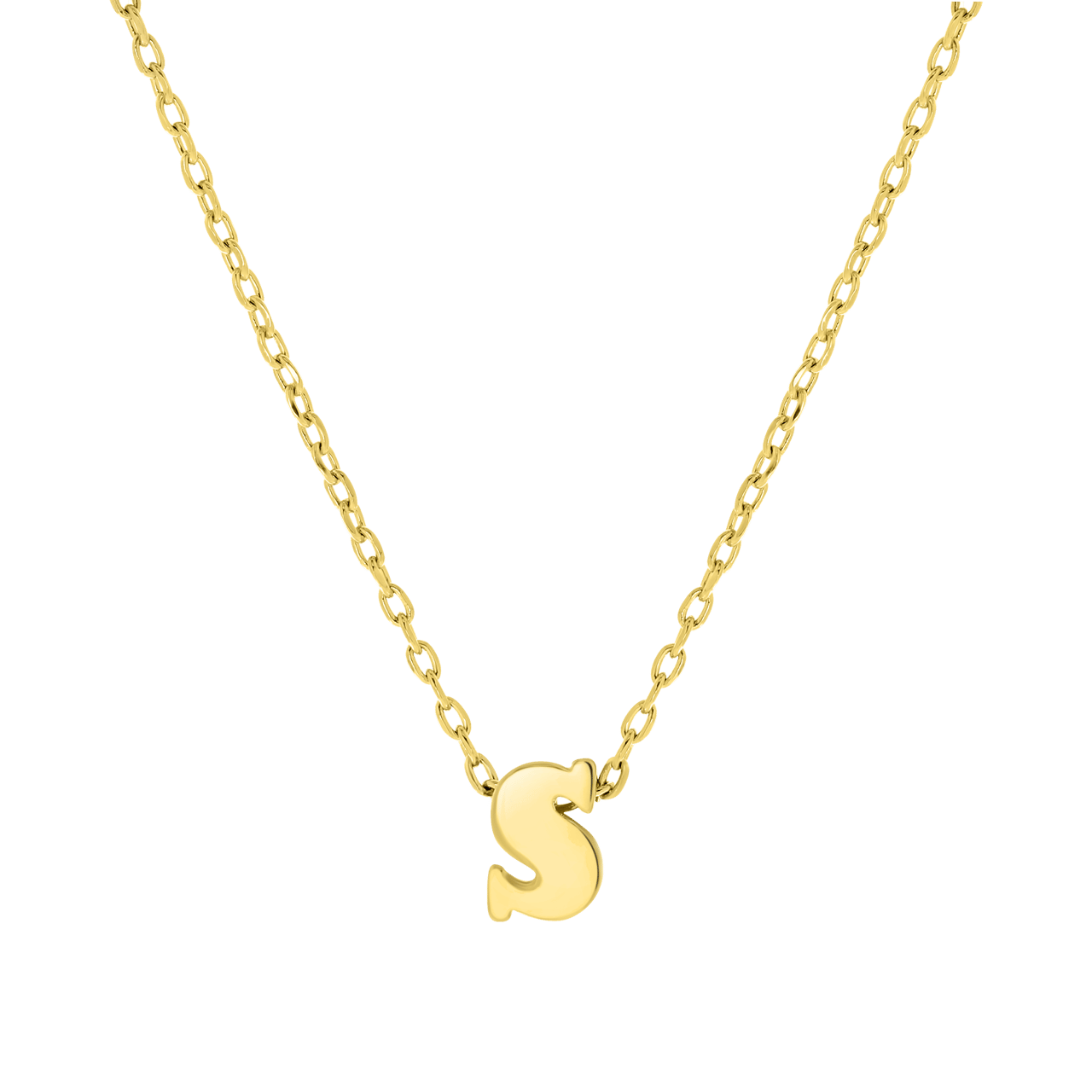 Goldplated ketting met letter hanger