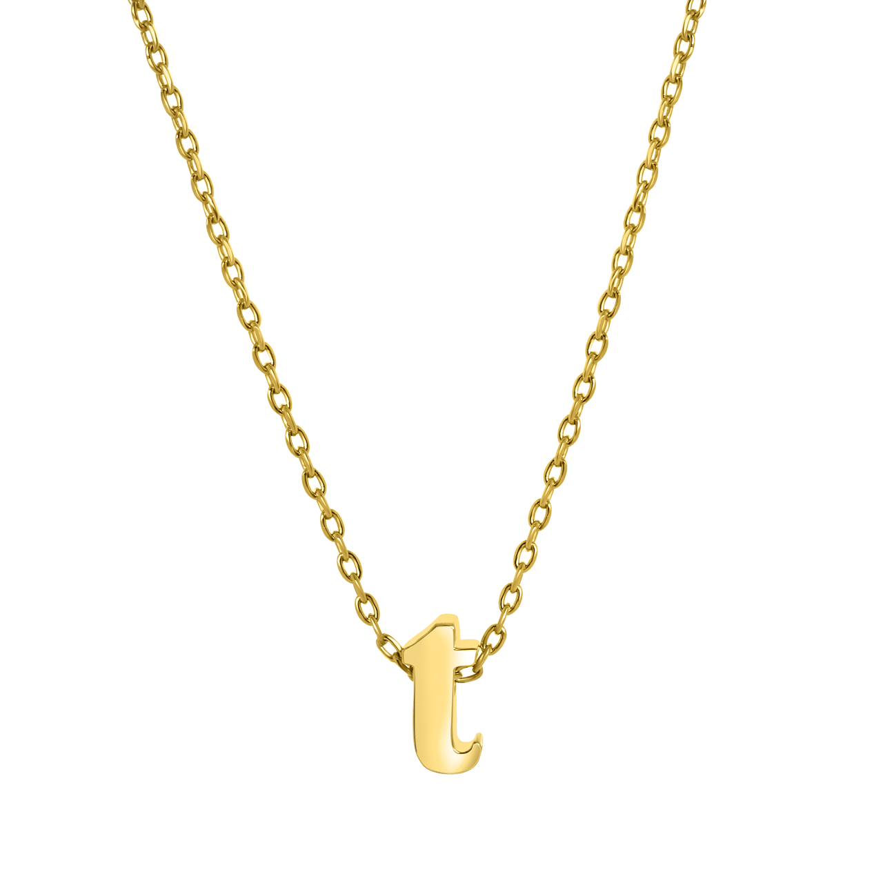 Goldplated ketting met letterhanger voor dames
