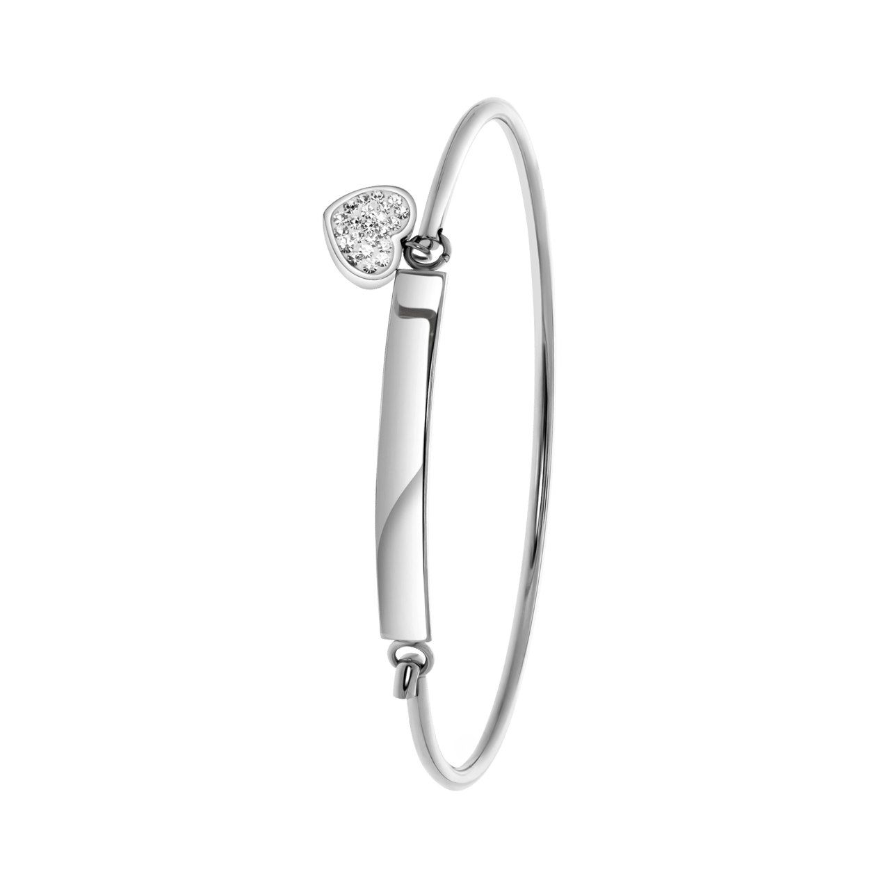 Gerecycleerd stainless steel kinderarmband wit kristal