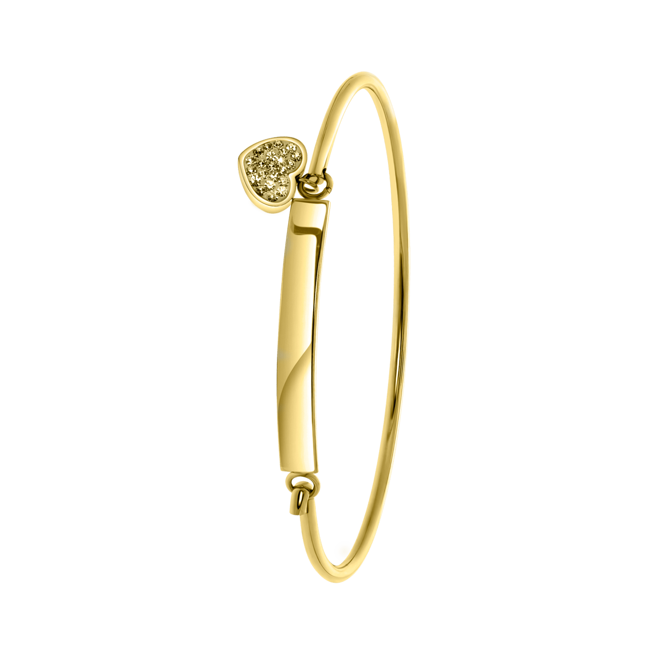 Stainless steel goldplated kinderarmband bangle met kristal