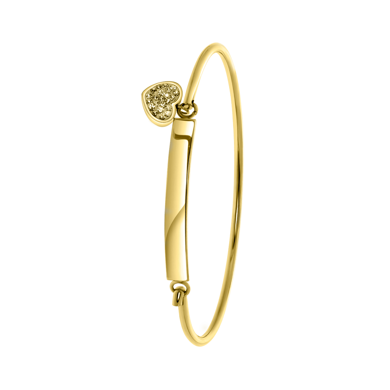 Stalen goldplated kinderarmband bangle met kristal