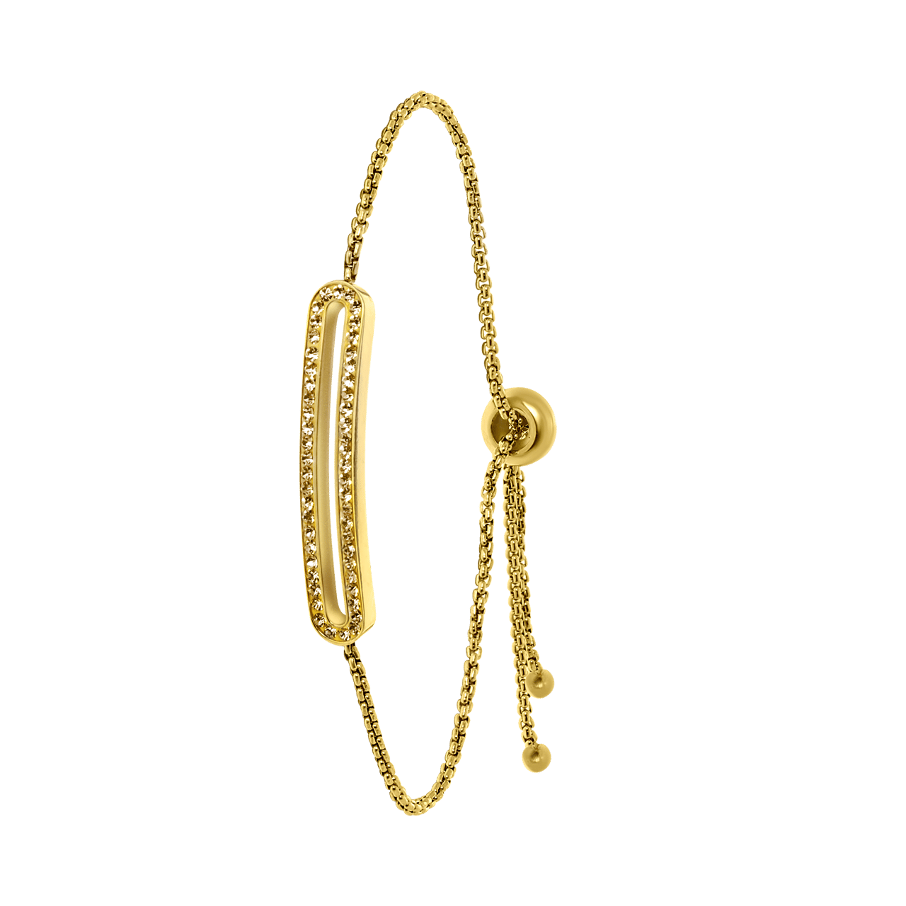 Stalen goldplated fantasiearmband met colorado kristal voor dames
