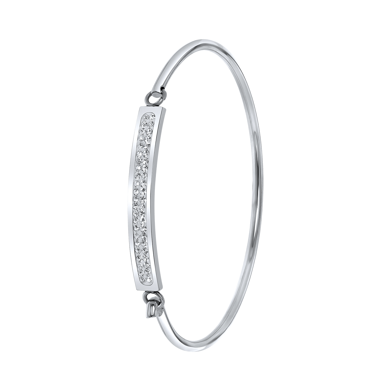 Gerecycleerd stainless steel kinderarmband met wit kristal