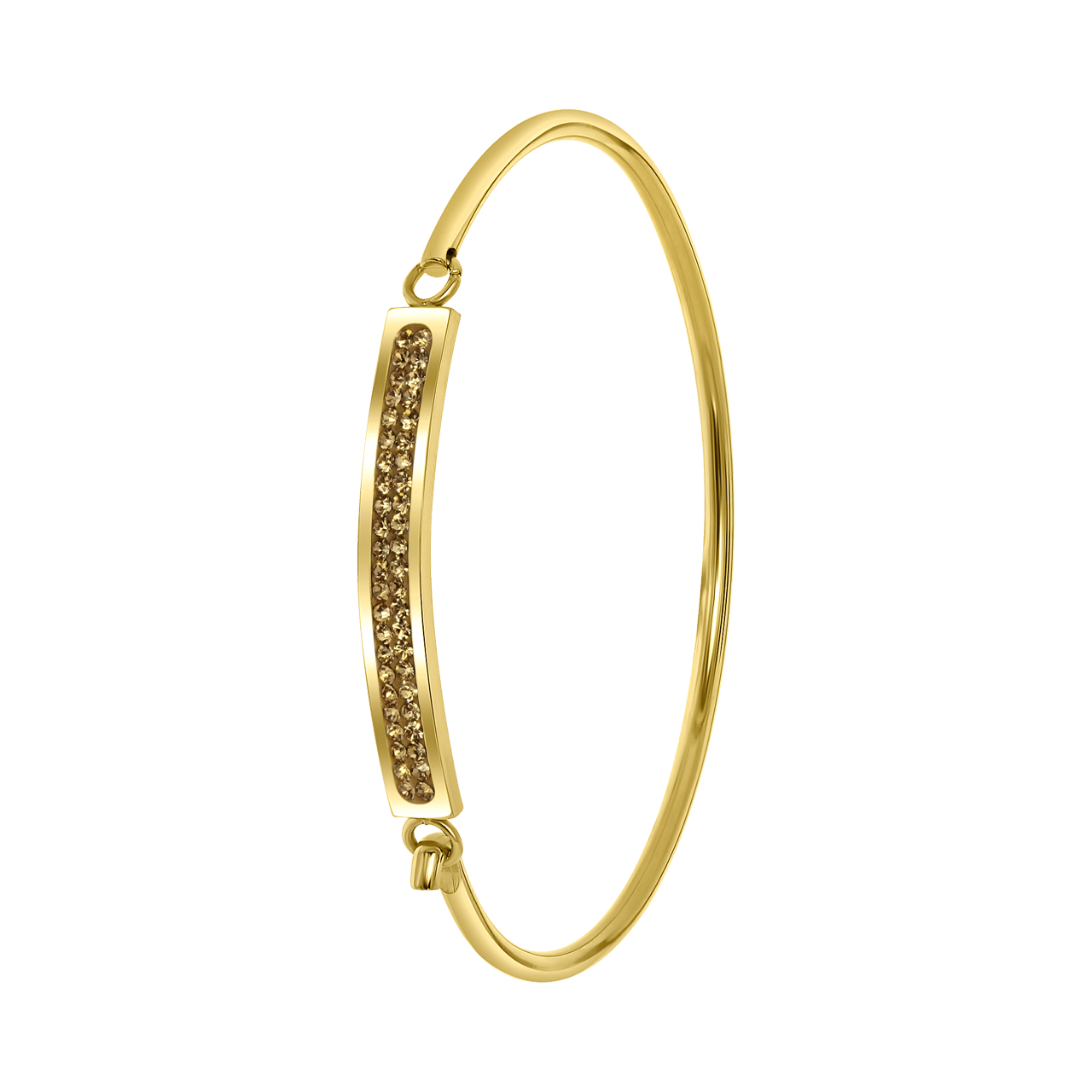 Stainless steel goldplated kinderarmband bangle met kristal