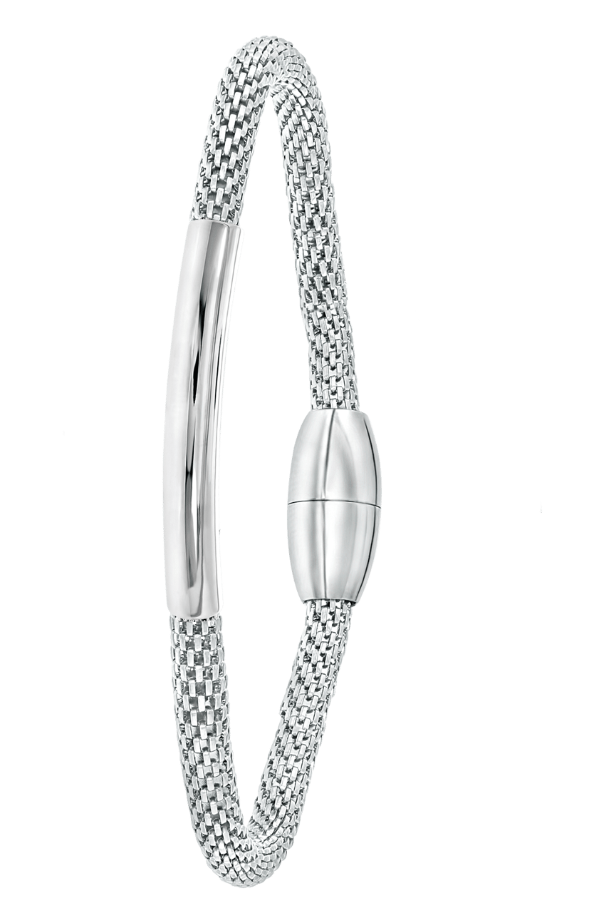 Gerecycleerd stainless steel armband mesh bar