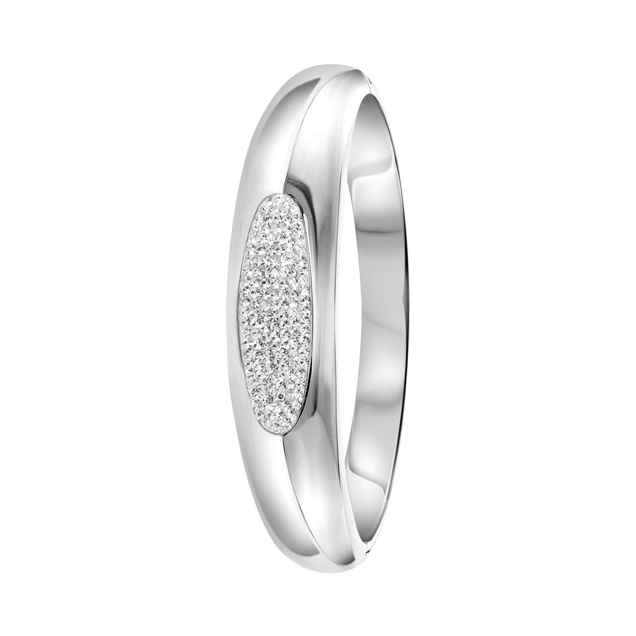 Gerecycleerd stainless steel armband bangle met kristal