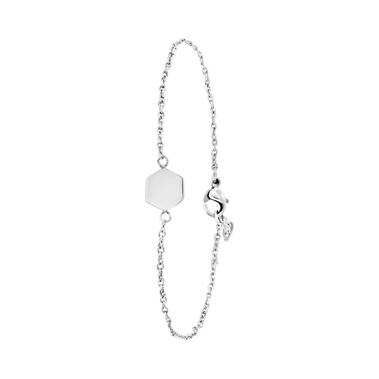 Gerecycled stainless steel armband hexagon