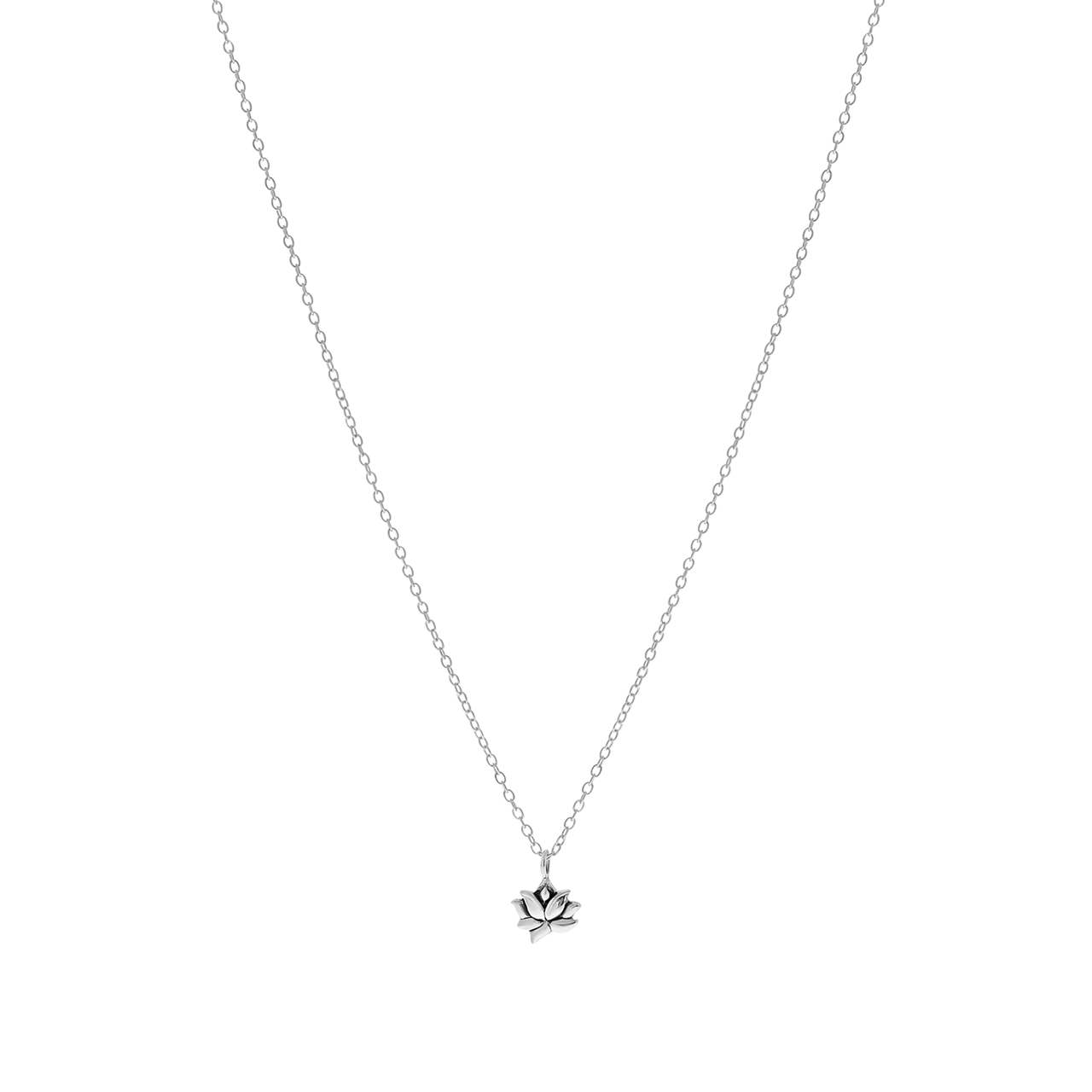 Zilveren ketting&hanger lotus