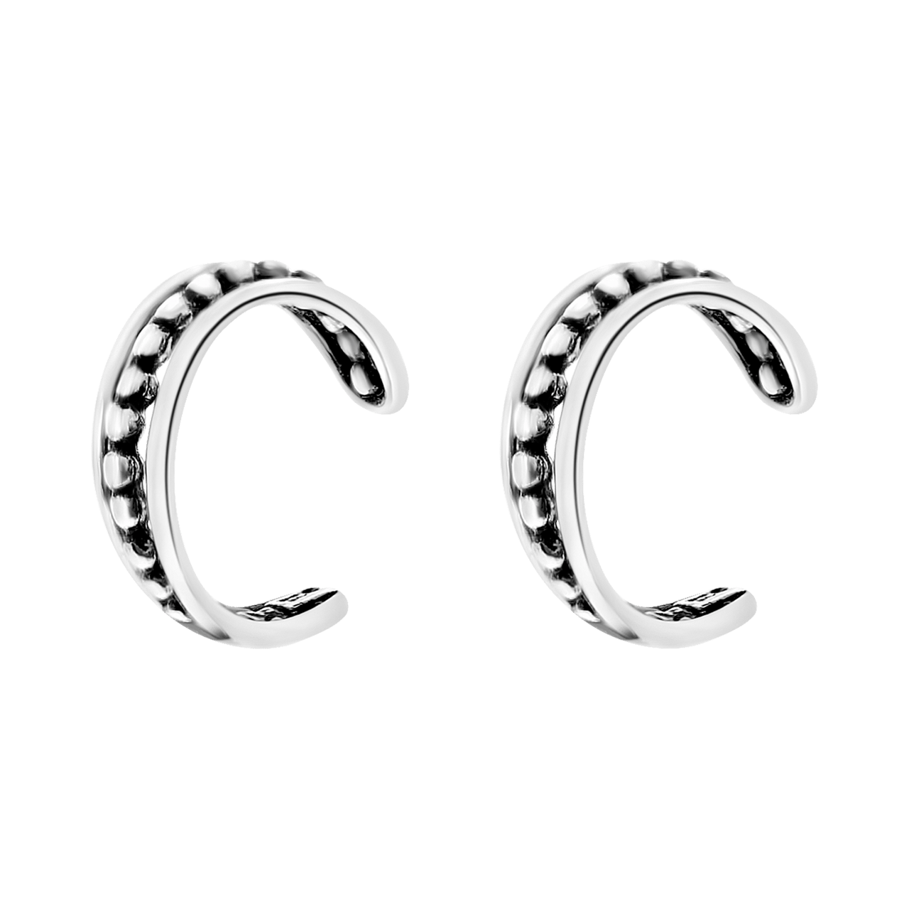 Zilveren ear cuff bewerkt 11mm Bali