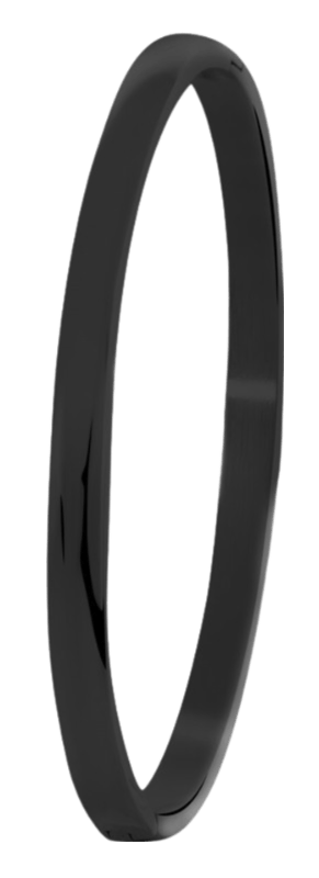 Gerecycleerd stainless steel armband bangle blackplated 5mm