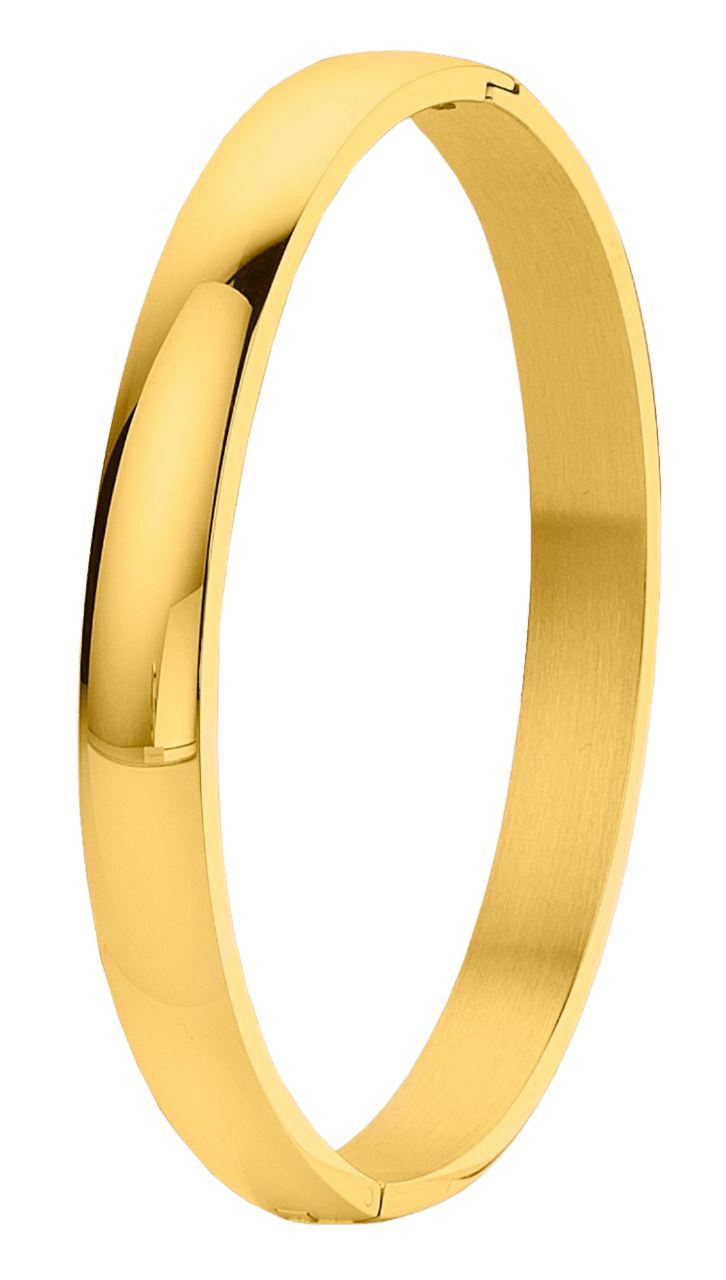 Gerecycleerd stainless steel armband bangle goldplated 8mm