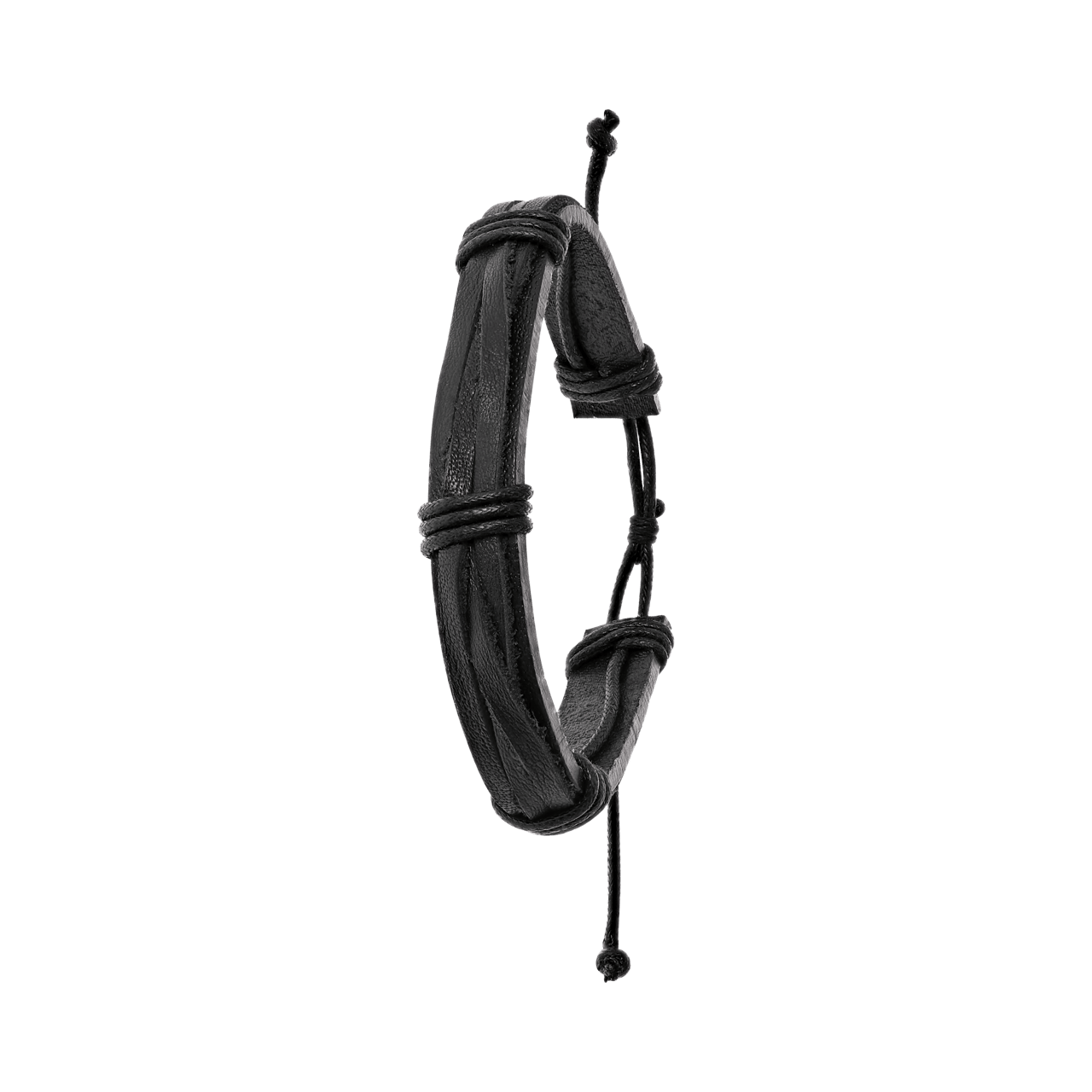 Byoux leren heren armbandenset zwart