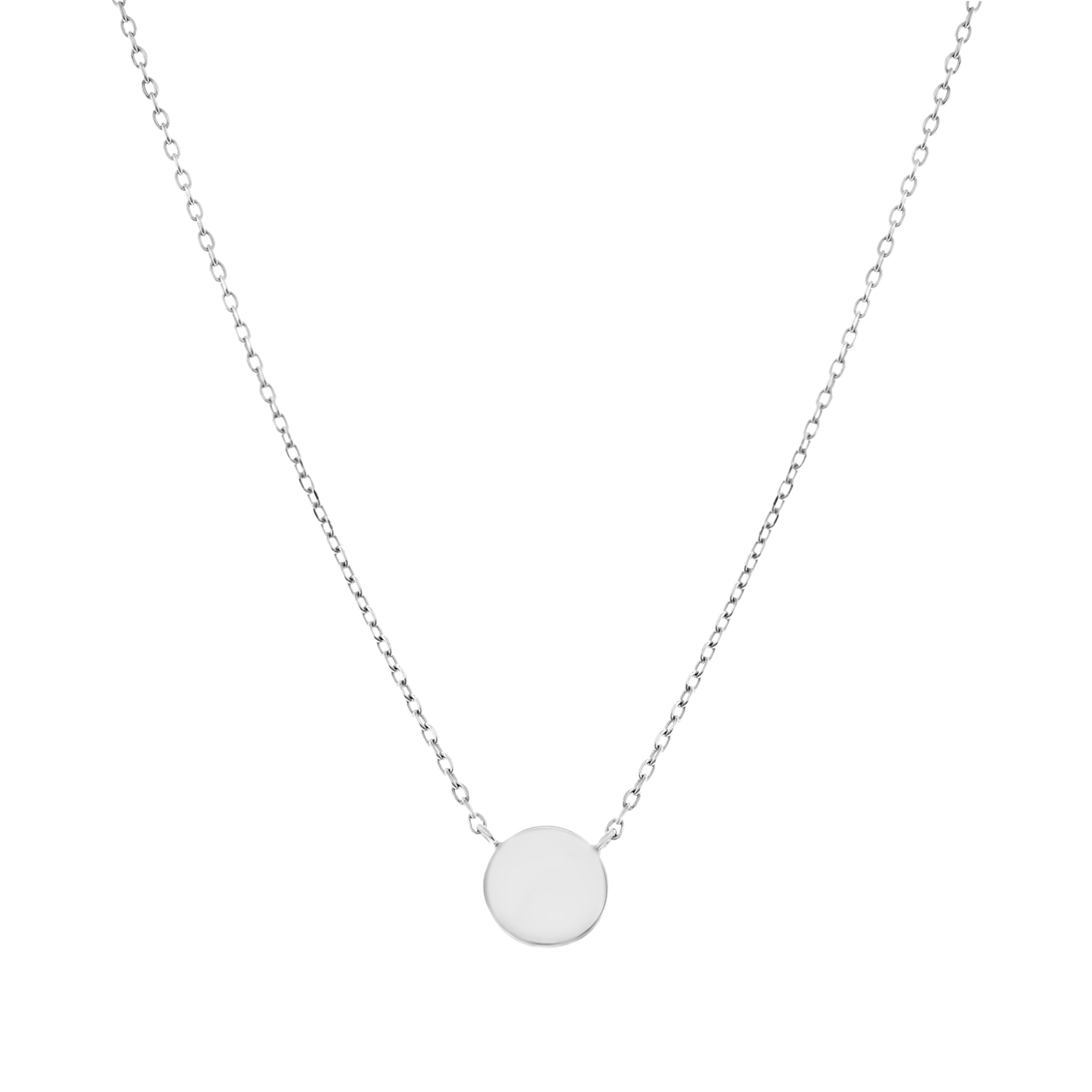 Zilveren ketting met hanger disc