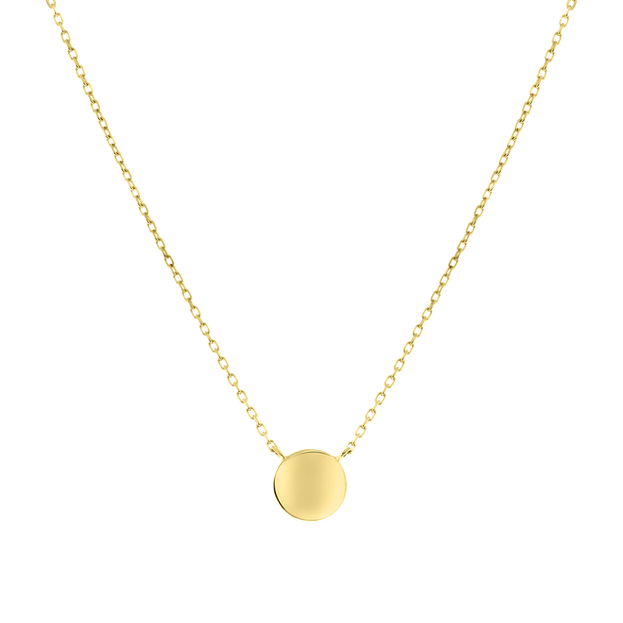 Zilveren goldplated ketting met hanger disc