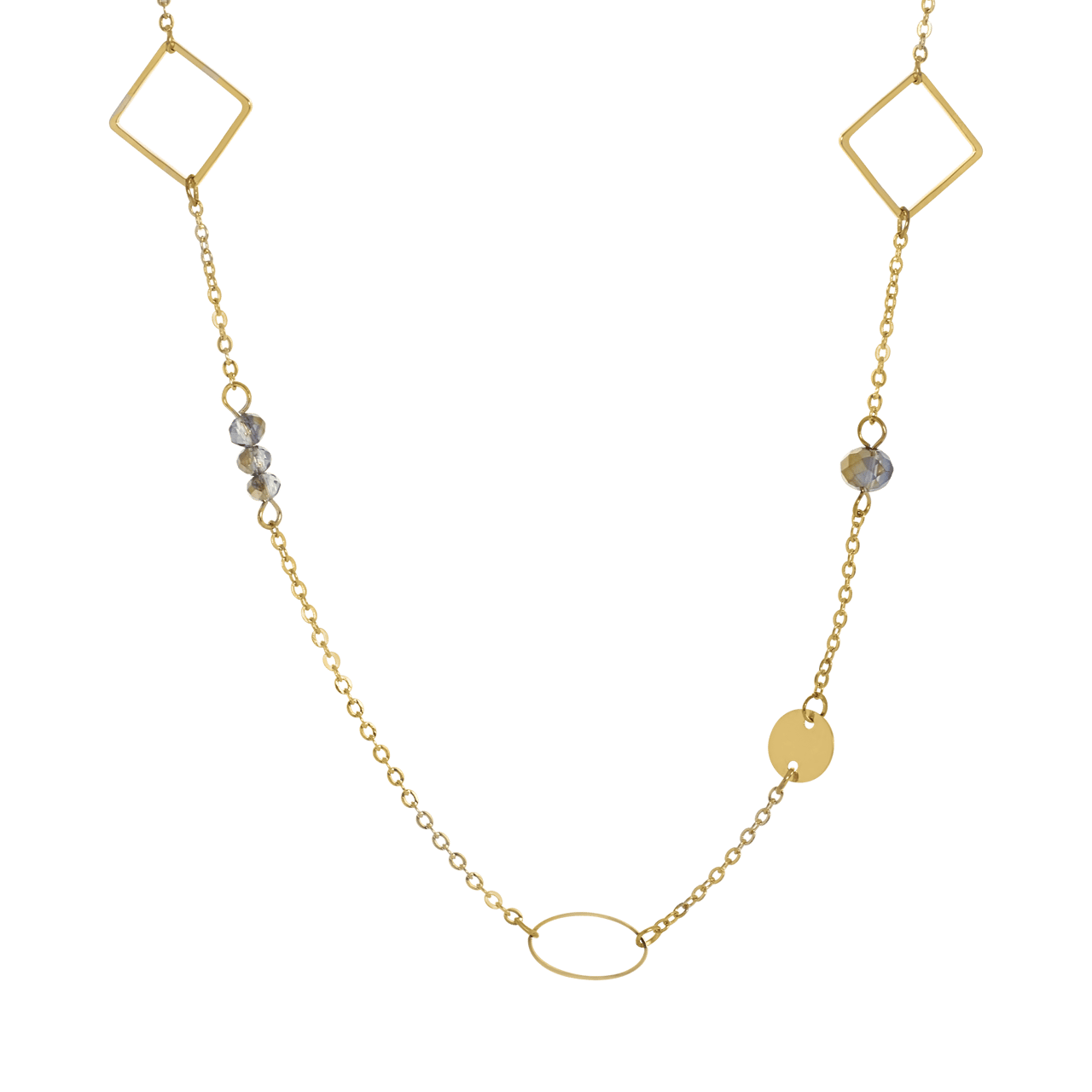 Bijoux goudkleurige ketting met hanger munt voor dames