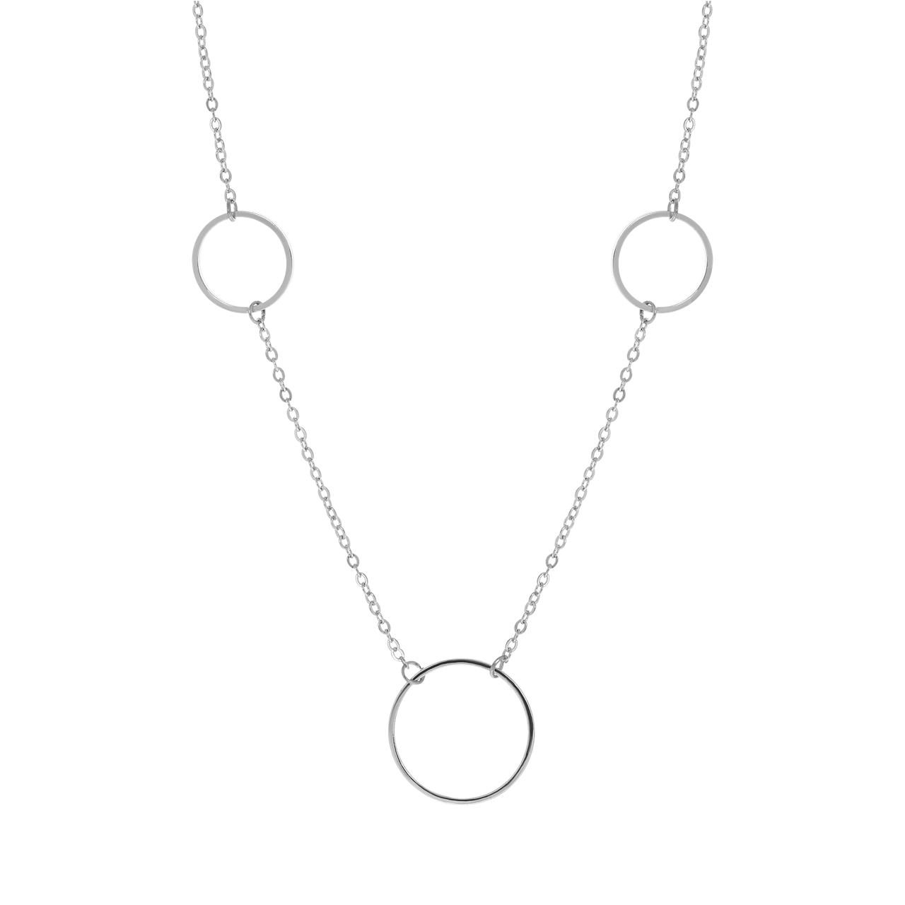 Zilverkleurige byoux ketting cirkels