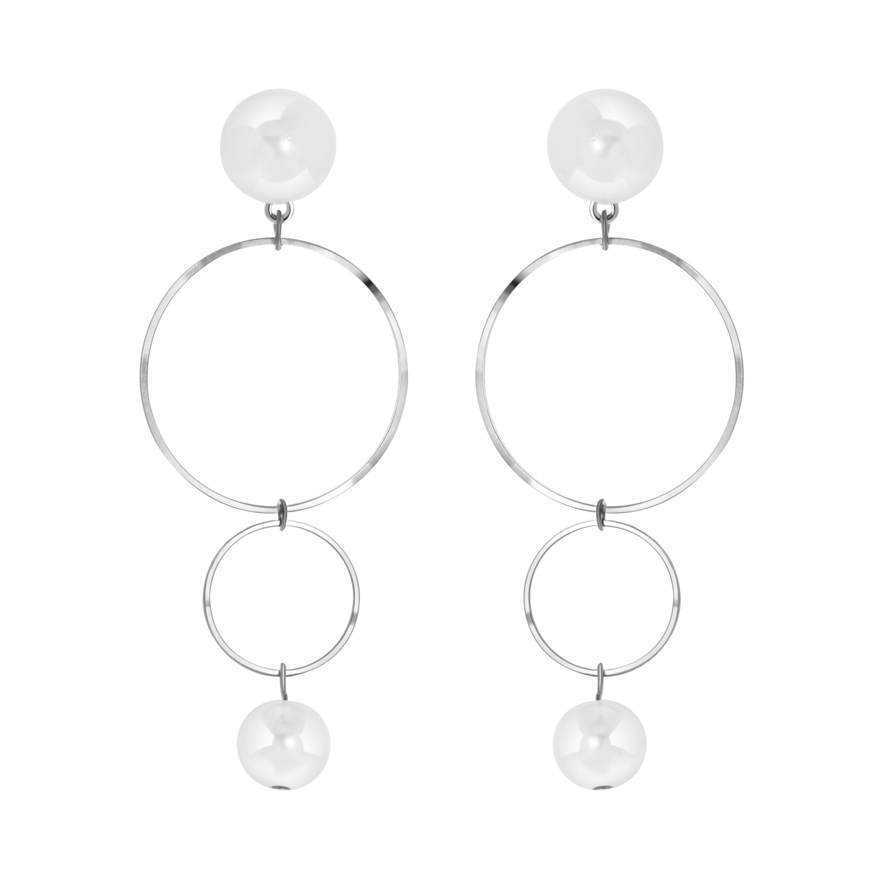 Bijoux zilverkleurige oorknoppen voor dames