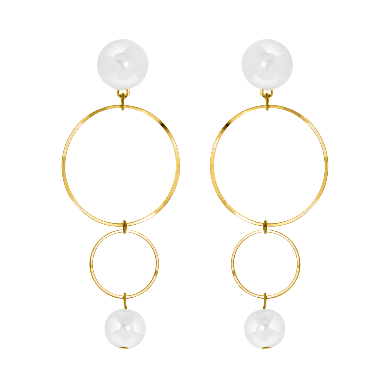 Goldfarbene Byoux-Ohrringe, Perle
