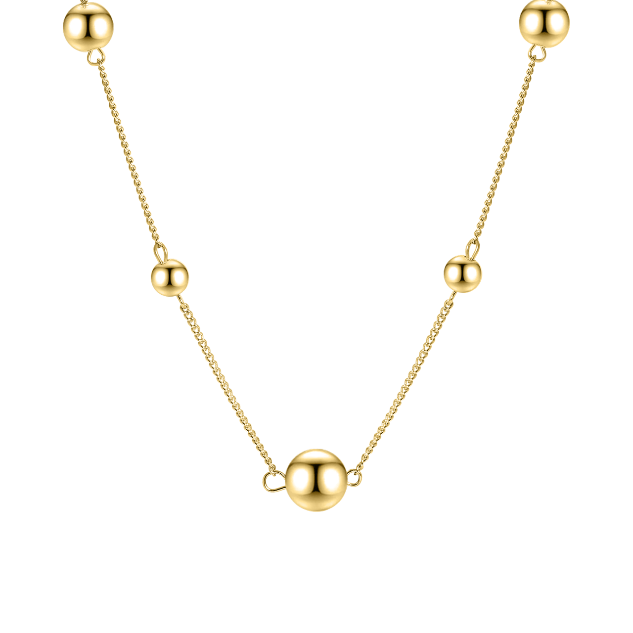 Goudkleurige byoux ketting bolletjes