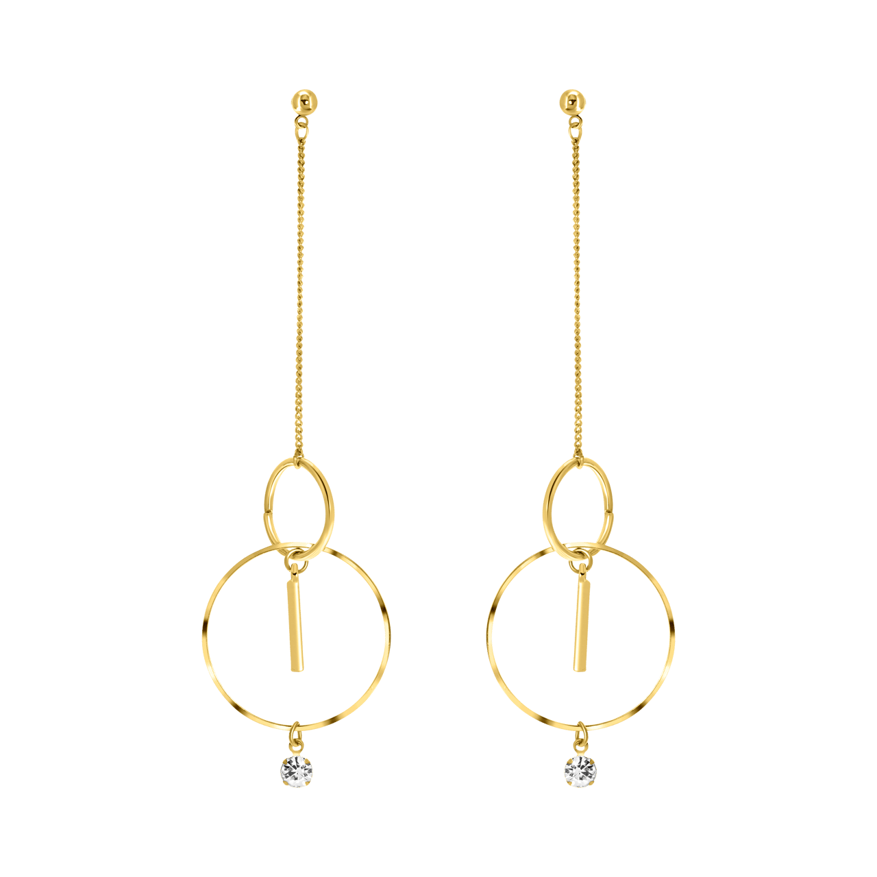 Goudkleurige byoux oorbellen ringen