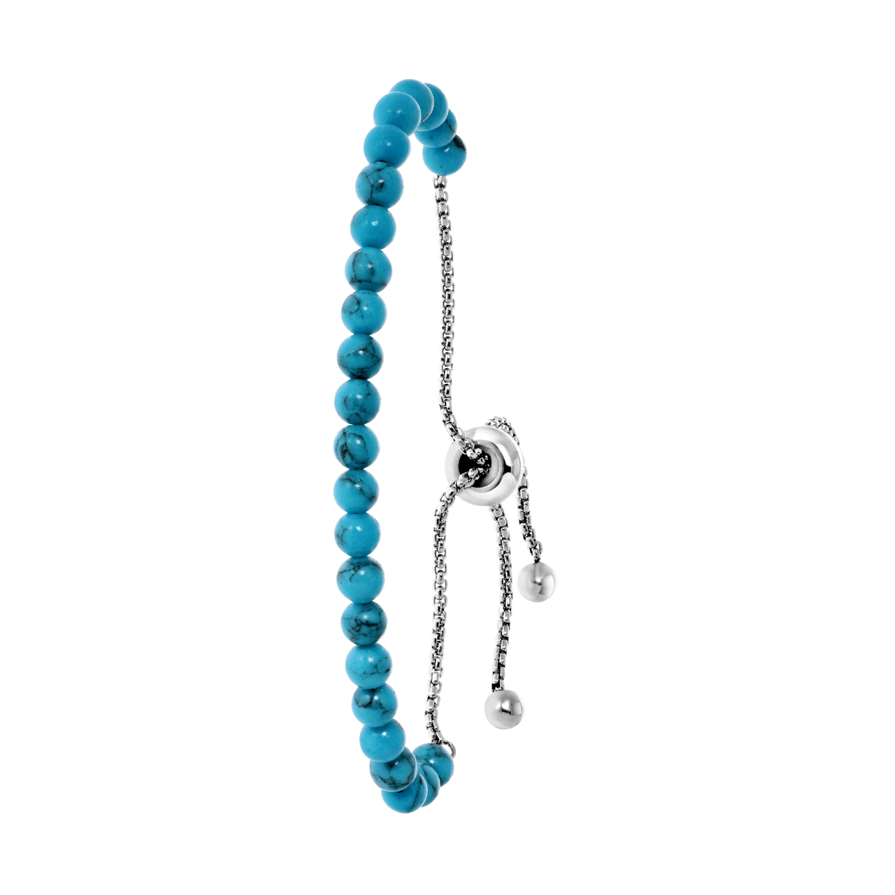 Gerecycled stainless steel armband met turquoise stenen