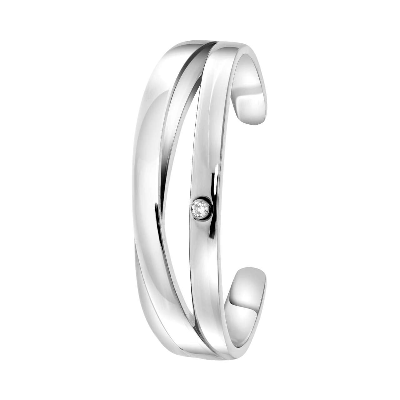 Stainless steel armband bangle XI met kristal