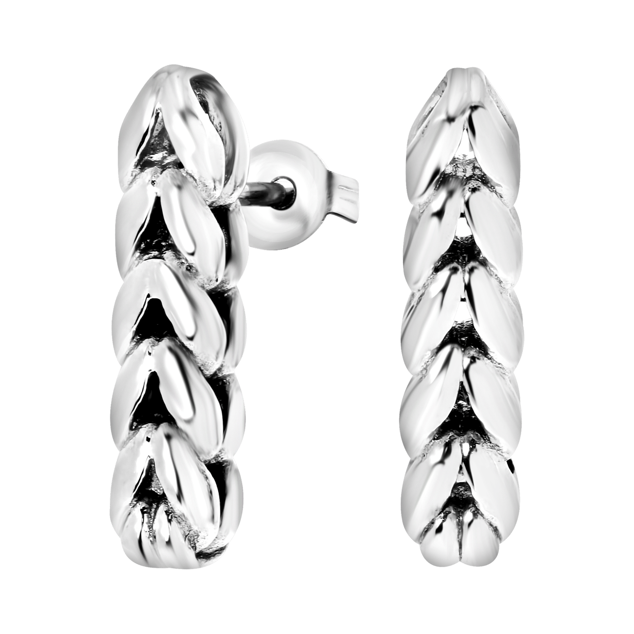 Stainless steel oorbellen spiga schakel