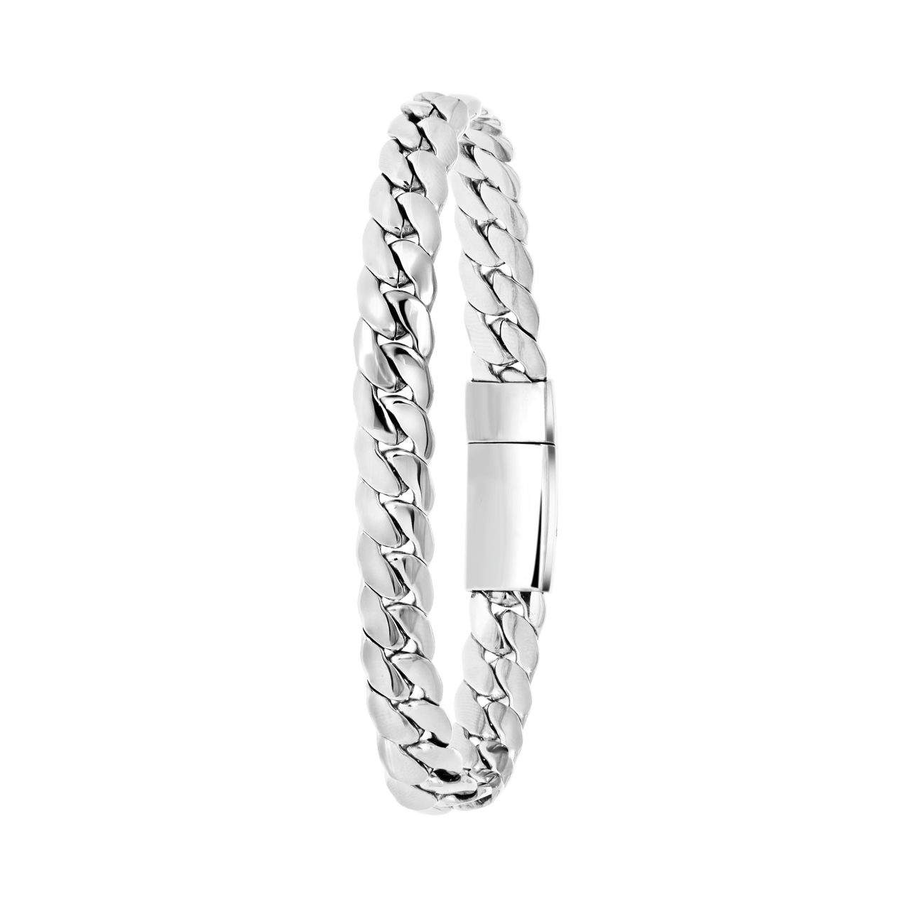 Stainless steel armband gourmetschakel plat