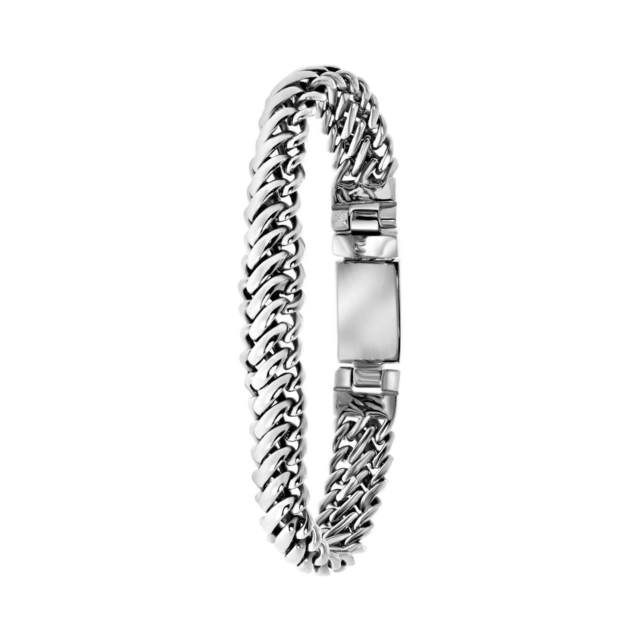 Stainless steel armband franse gourmetschakel