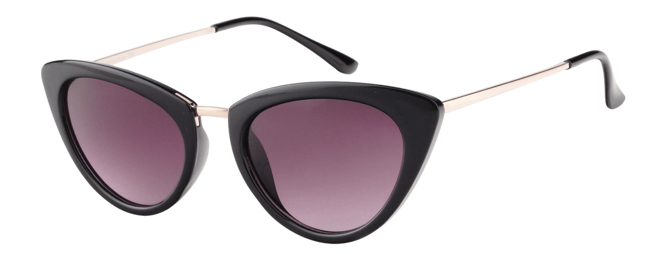 Schwarze Sonnenbrille mit goldfarbenen Akzenten