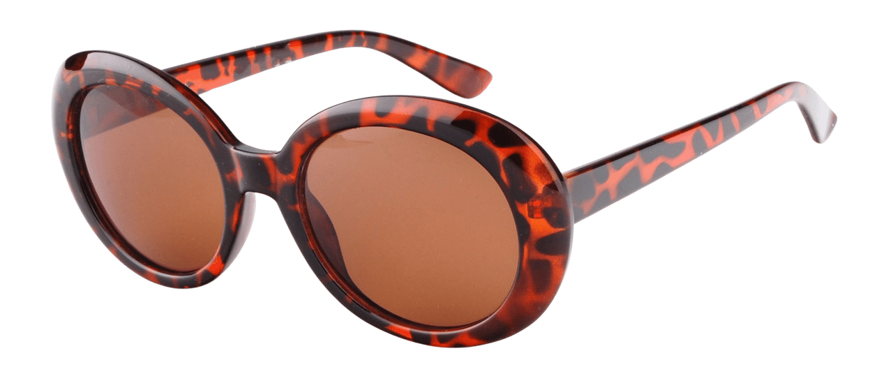 Braune Sonnenbrille mit runden braunen Gläsern