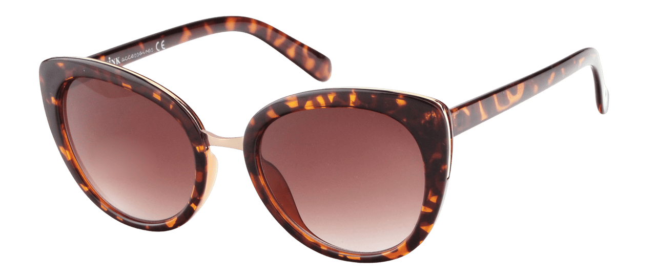 Sonnenbrille mit Leopardenmuster und braunen Gläsern