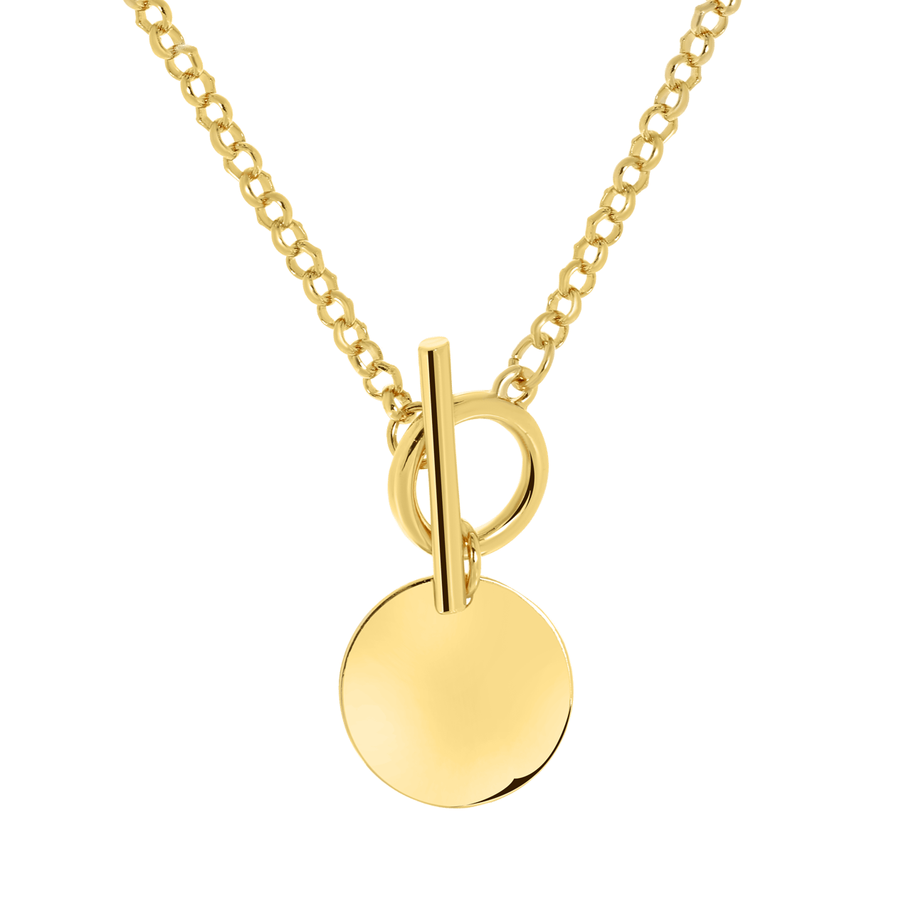 Goudkleurige byoux ketting met munt