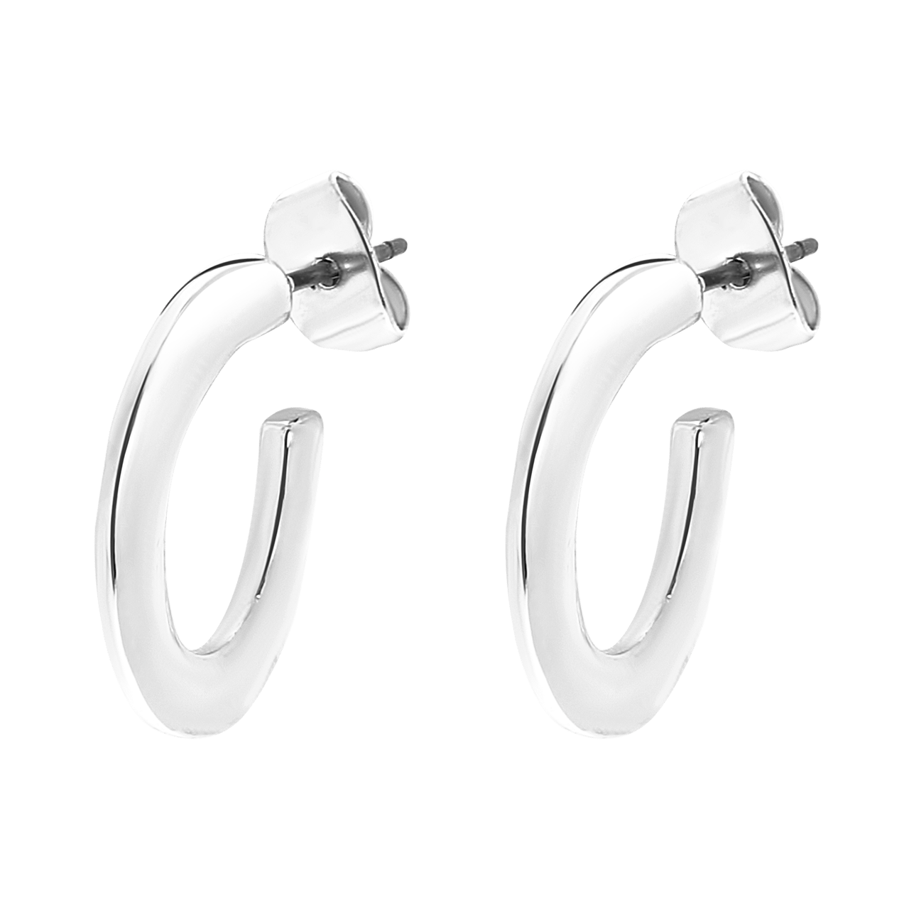 Zilverkleurige byoux oorbellen