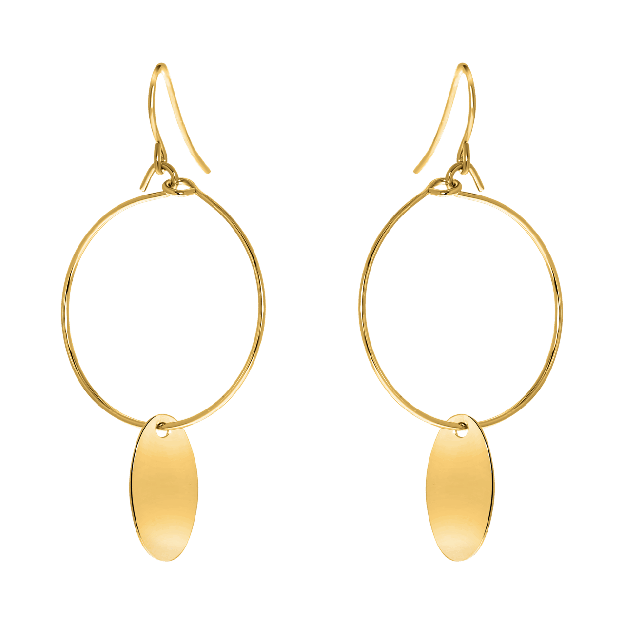 Goudkleurige byoux oorringen met hanger