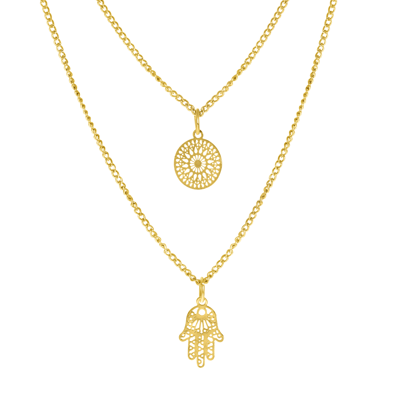 Goudkleurige byoux multi ketting met hangers