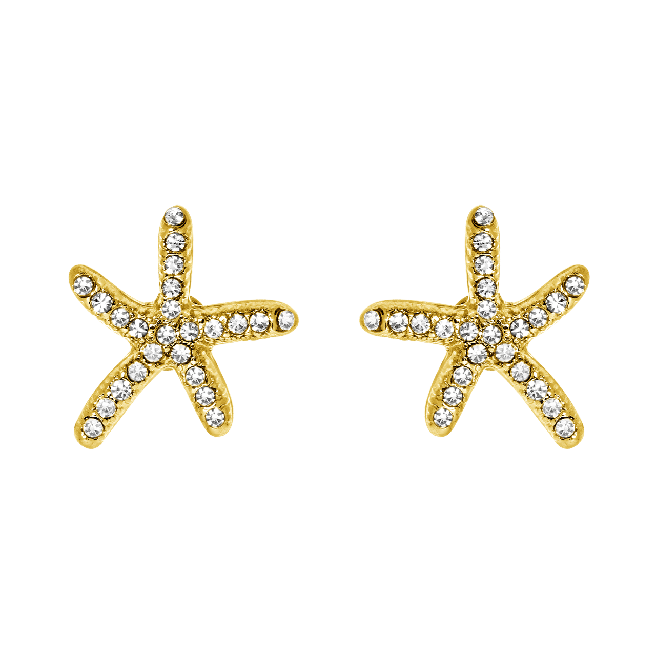 Goudkleurige byoux oorbellen met zeesterren