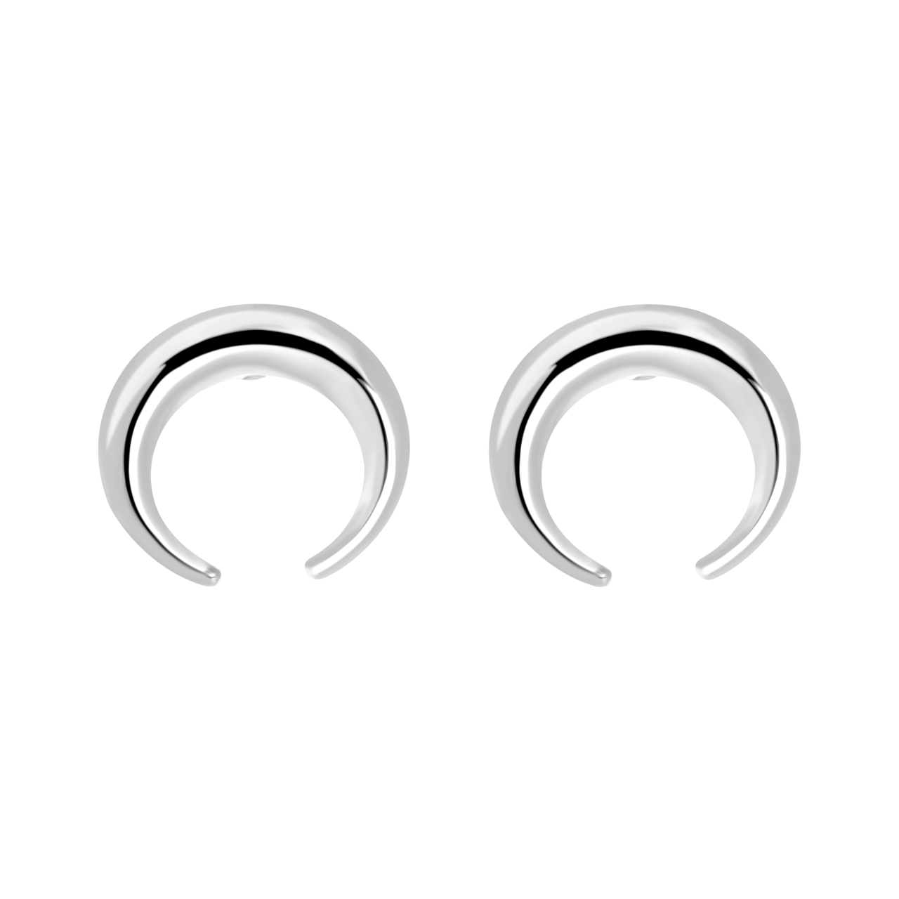 Silberfarbene Byoux-Ohrstecker, Mond