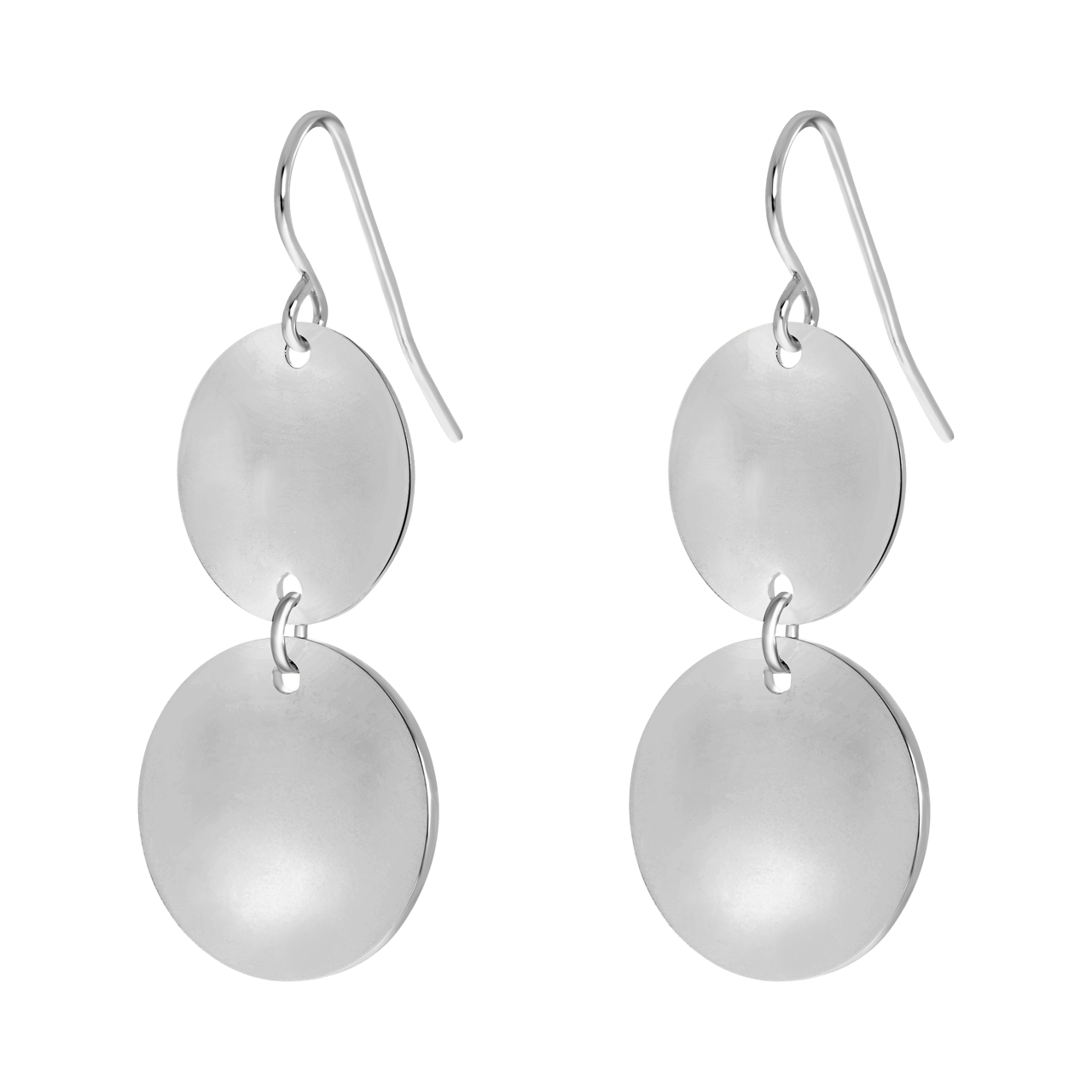 Zilverkleurige byoux oorbellen met muntjes