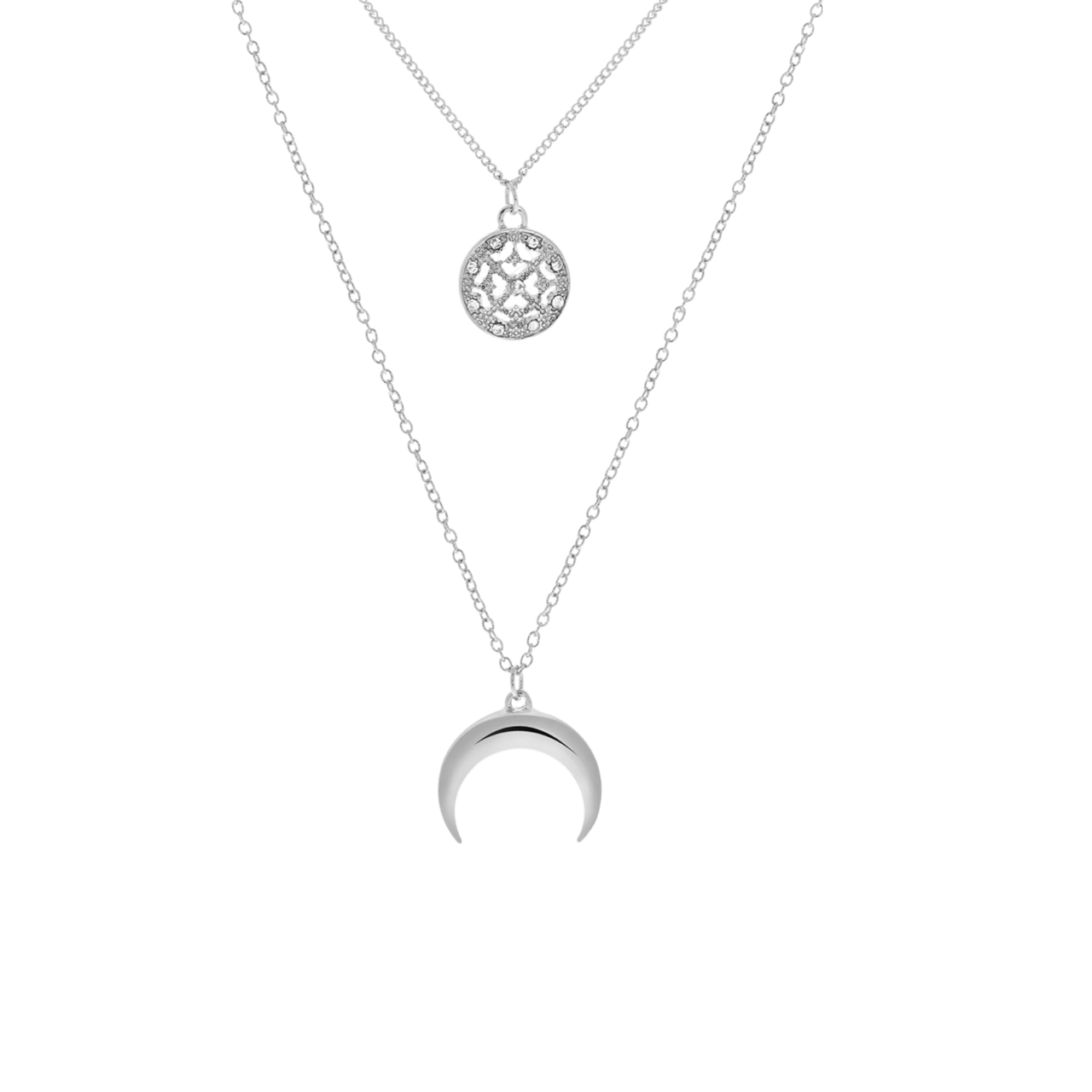 Bijoux zilverkleurige ketting met hanger voor dames