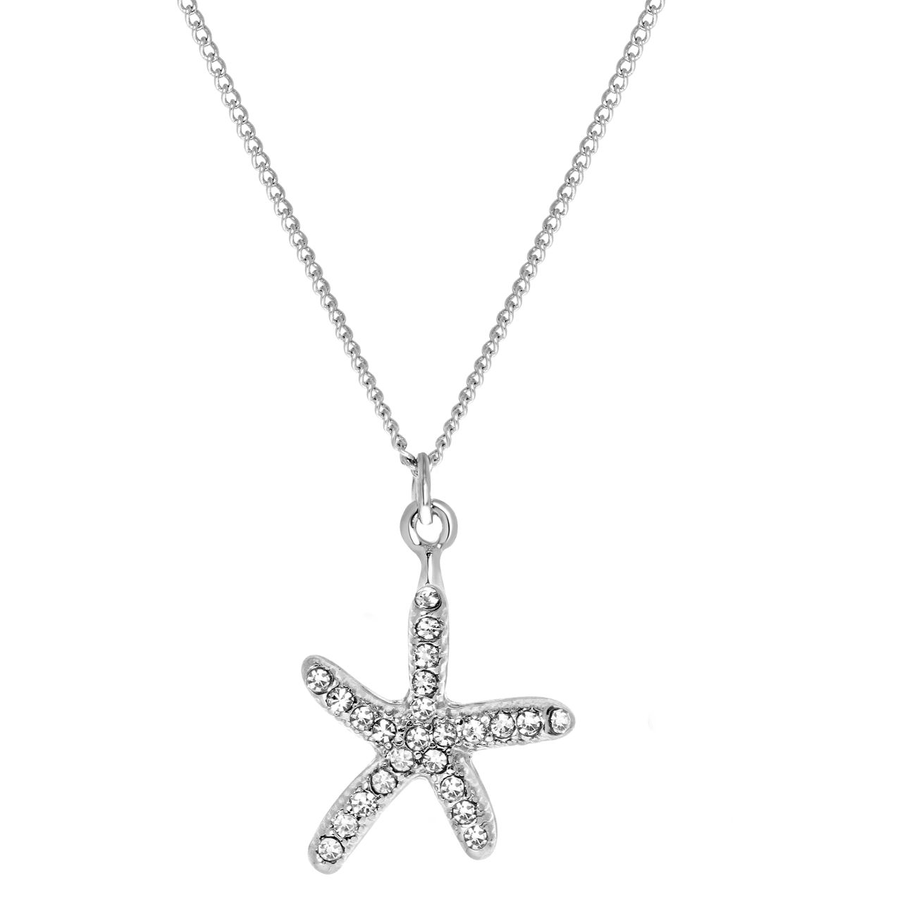 Zilverkleurige byoux ketting met hanger zeester