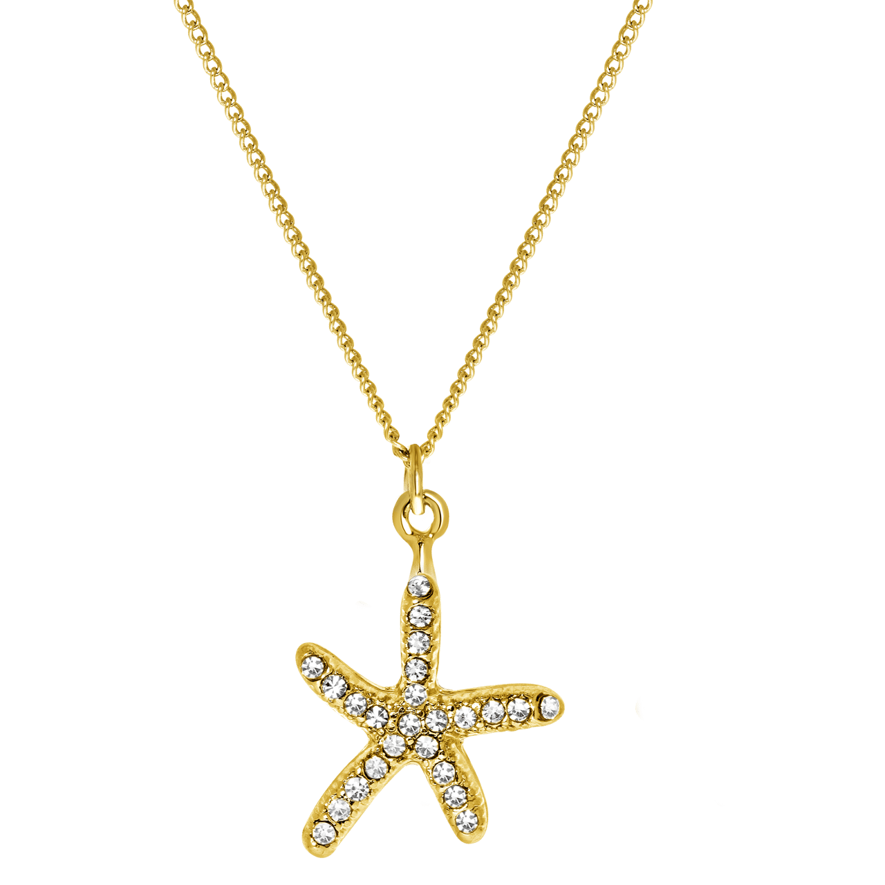 Goudkleurige bijoux ketting met hanger zeester