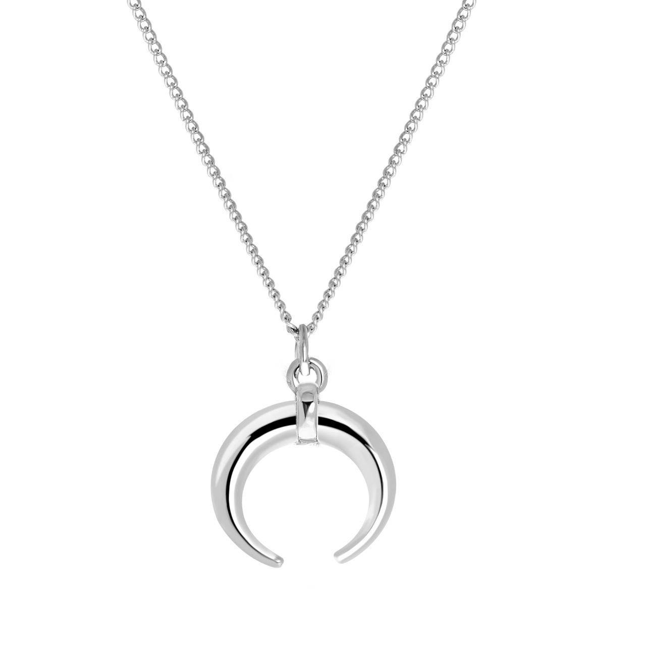 Zilverkleurige byoux ketting met hanger maan