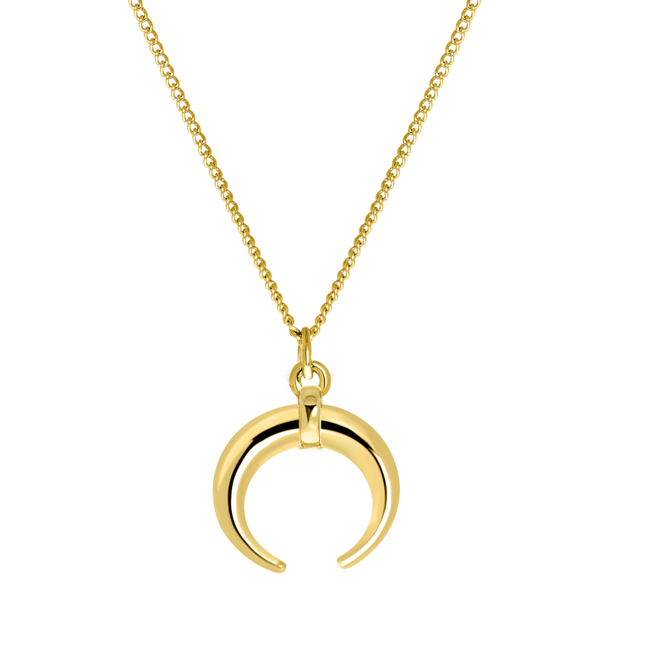 Goudkleurige byoux ketting met hanger maan