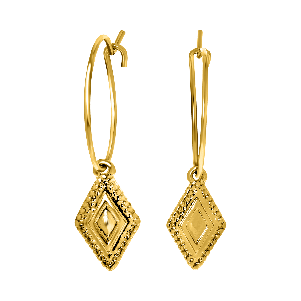 Bijoux goudkleurige oorringen met hanger voor dames