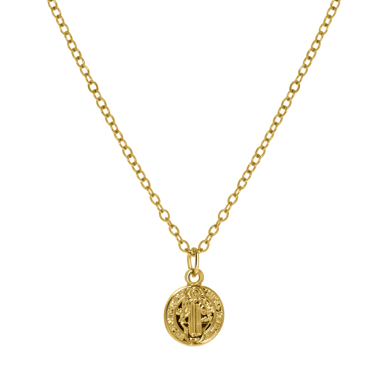 Goldfarbene Byoux-Halskette mit Münze