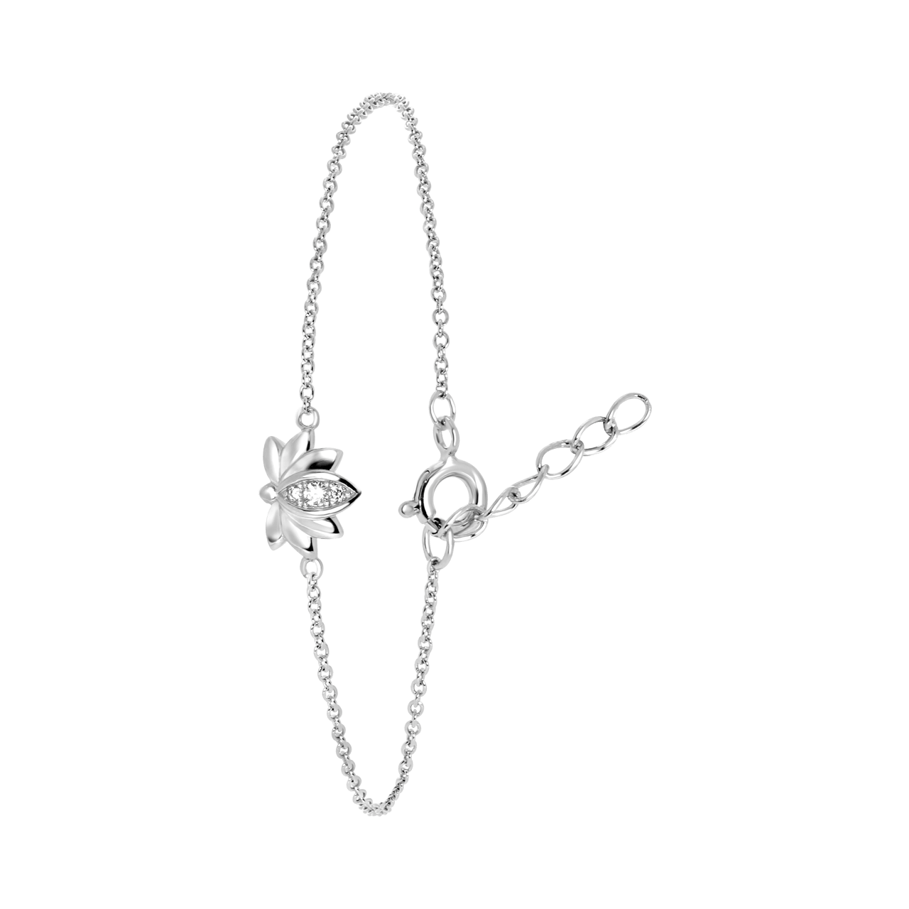 Zilveren armband lotus met zirkonia