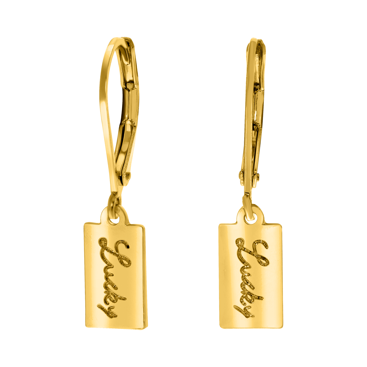 Goudkleurige bijoux oorbellen lucky